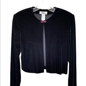 Patra Cropped Black Velvet Jacket Sz 6